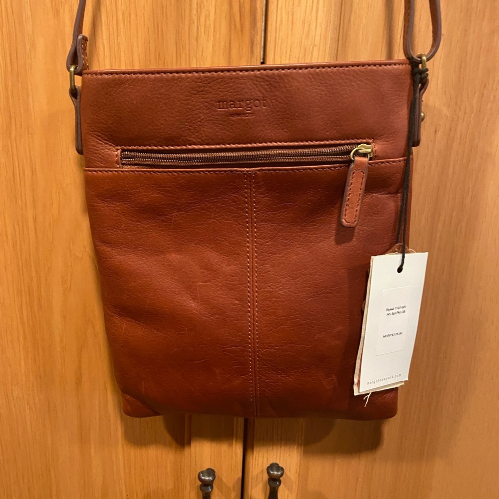 Margot New York Small Crossbody Purse NWT Brown Leather